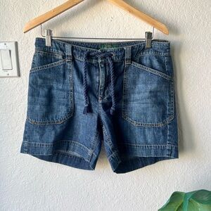 Ralph Lauren denim Blue womens Shorts Sz 8 , rope tie